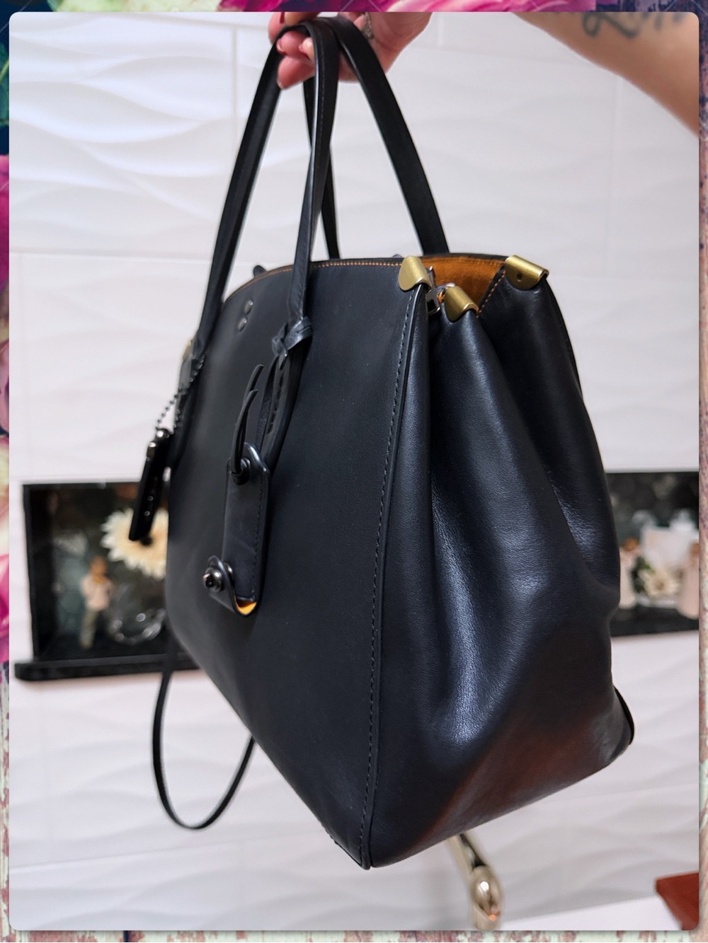 COACH 1941 COOPER CARRYALL BLACK LEATHER BAG 22821 - Picture 8 of 17